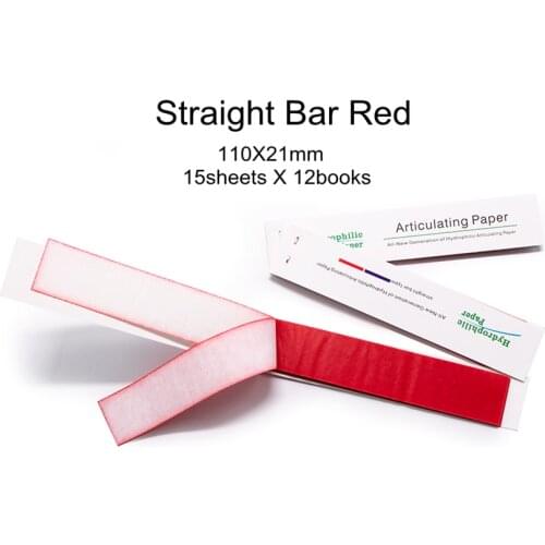 Straight Shape Red Dental Disposable Hydrophilic Thickening Articulating Paper