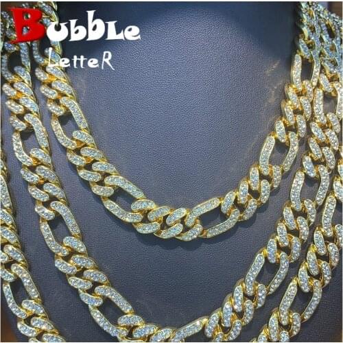 Bling Alloy Necklace Iced Out Gold Color Mens Hip Hop Rock Street Jewelry