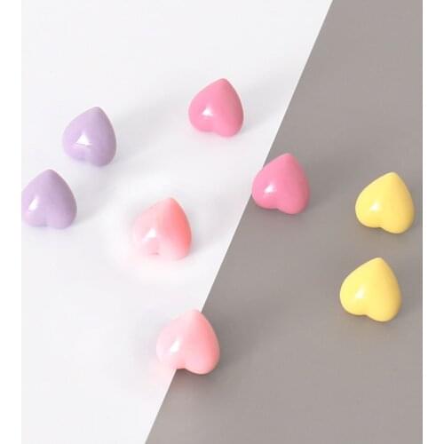 TUTU High quality 8pcs/box coloful Heart Shape Plastic Quality Macaron colored Push Pins Thumbtacks Office School H0417