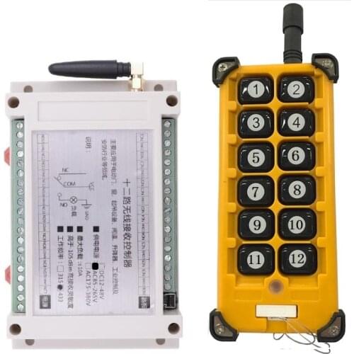 3000m AC220V 12CH Radio Controller RF Wireless Remote Control Overhead travelling crane System Receiver+ Number Transmitter