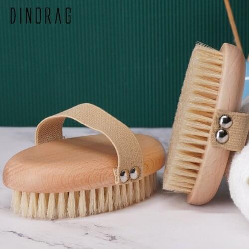 Natural Beech Bath Brush Shower Wash Body Exfoliating Brush Scrubber Durable Healthy Massage Brush Body Bathing Clean Tools