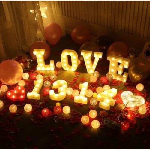 Alphabet Letter LED Lights Luminous Number Lamp Decor Battery Night Light for home Wedding Birthday Christmas party Decoration