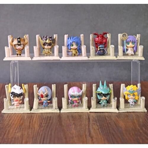 Saint Seiya Shun Shiryu Seiya Hyoga Ikki Saori Kido Shaka Camus Shura Saga Mini Desktop Figures Toys 7pcs/set
