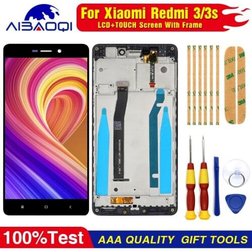 AiBaoQi For Xiaomi Redmi 3 Redmi 3s LCD Touch screen digitizer with frame LCD screen display Replacement Parts