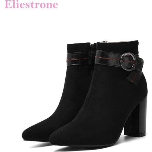 Sale Brand New Glamour Red Black Women Ankle Riding Boots Sexy High Heels Lady Shoes LS909 Plus Big Small Size 10 32 43 46