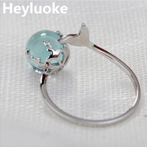 2019 Hot Sale Rings 100% Genuine Unique Mermaid Big Crystal Finger Rings For Women Jewelry Christmas Gift