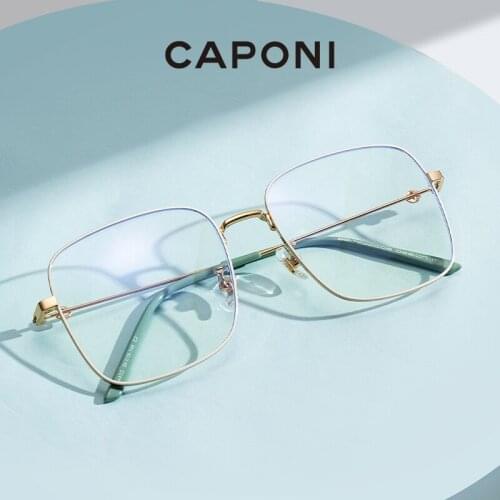 CAPONI Women Glasses Frame With Blue Light Blocking And Function UV Photochromic Glasses Clear Optical Computer Glasses BF4450