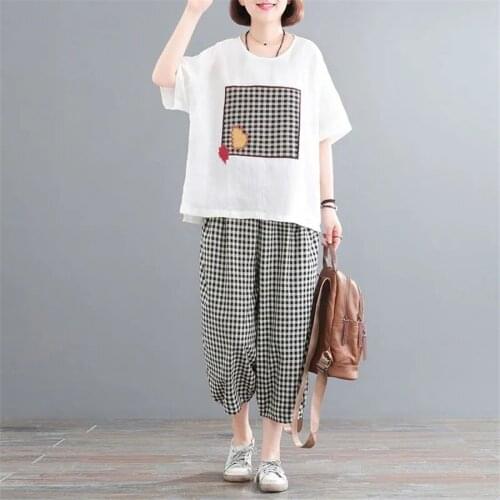 2021 Summer Women Loose T Shirt & Pants Tracksuit 2 Pieces Set Trousers Suit Sport Outfit Jogger Clothing