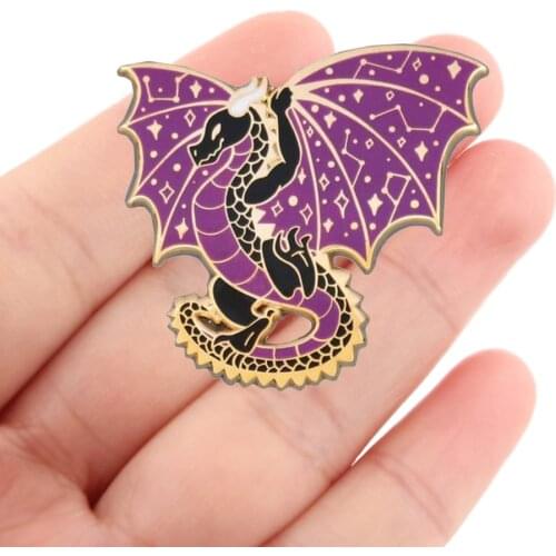 DZ2421 Dragon Novel Enamel Pin Brooches Bag Lapel Pin Cartoon Holiday Badge backpacks Decoration Jewelry Gift Accessories