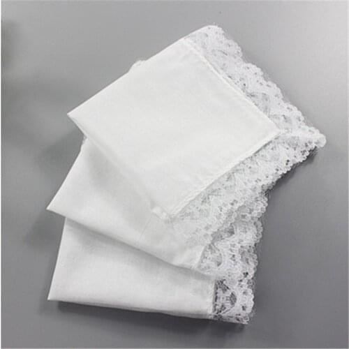 12pcs Personalized White Lace Handkerchief Woman Wedding Gifts Wedding Decoration Cloth Napkins