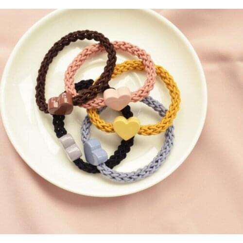 120pcs/lot DIY Simple Multi Loving Heart Braids Rubber Band Elasticity Ponytail Hair Bands Styling Tool Accessory HA1649