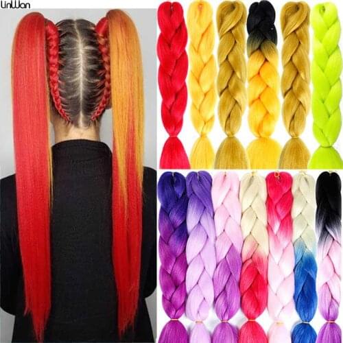 24inch Jumbo Braid Hair Synthetic Box Twist Crochet Braiding Hair Extensions For White Women Ombre Pre Stretched Hair Cosplay