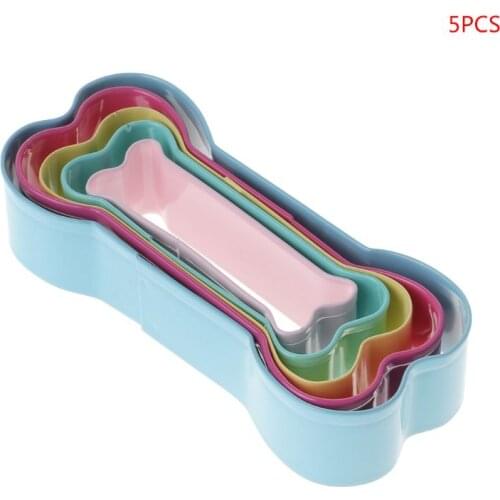 5pcs/set Dog Bone Shaped Cookie Cutter Mold Stainless Steel Pastry Biscuit Cake Baking Mould