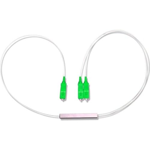 5PCS Fiber Optical PLC Splitter SC APC 1 : 2 Mini steel tube type 1x2 0.9mm Fiber Opitc Splitter SC/APC Connector Free Shipping