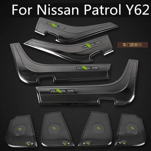 For Nissan Patrol Y62 2011-2019 Door anti-kick plate Anti-kick pad Patrol y62 Interior Mouldings Stainless steel 304