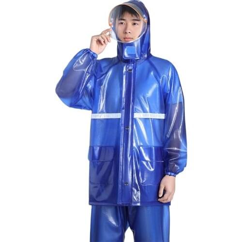 Adult Raincoat and Rain Pants Mens Full Body Split Waterproof Padded Riding Poncho Double Mens Sports Suits Clear Jacket Gift