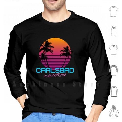 Carlsbad California Retro 80s Sunset Hoodies Long Sleeve Retro 80s Sunset Carlsbad California