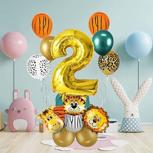 Wild One Jungle Safari Party Forest Birthday Party Balloons for Kids First 1st Birthday Safari Jungle Party Decoration
