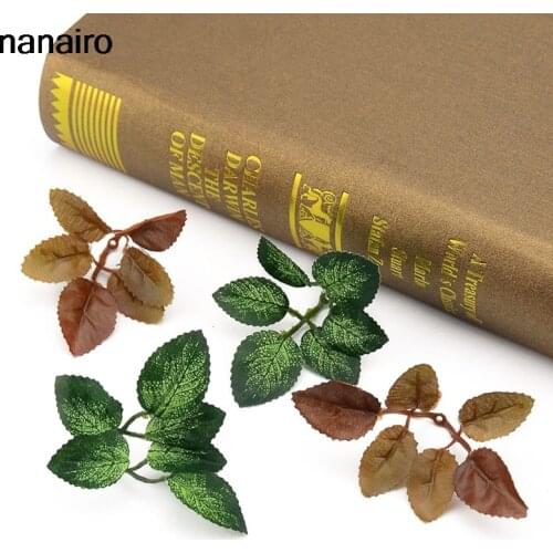 10pcs Artificial Six pieces green Leaves Wedding Decoration DIY Wreaths Scrapbooking Handicrafts Accessories silk Decoratives