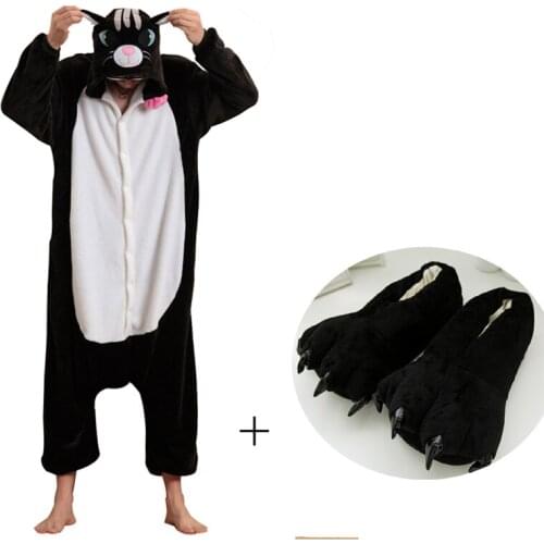 Funny Cat Adult Onesies Animal Women Pajamas Sleepwear Men Cosplay Onesie Animal Pyjamas One-Piece Halloween Costume