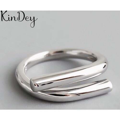 Korean Silver Color Irregular Chains Rings For Women Engagement Jewelry Girls Open Antique Finger Rings