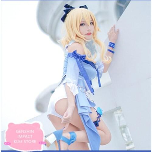 Anime Game Genshin Impact COSPLAY JEAN Swimsuit Project Sea Breeze Dream Theme COS Clothes Sexy and Cute Restore Game Characters