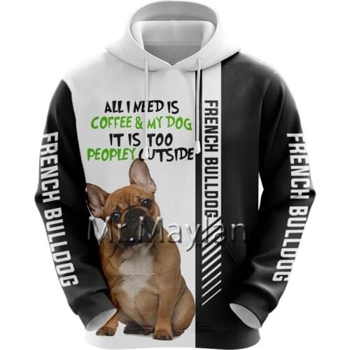 French Bulldog 3D Printed Jacket Men/Women Harajuku Hoodie Unisex Casual Streetwear Sweatshirt Pullover sudadera hombre JP03946