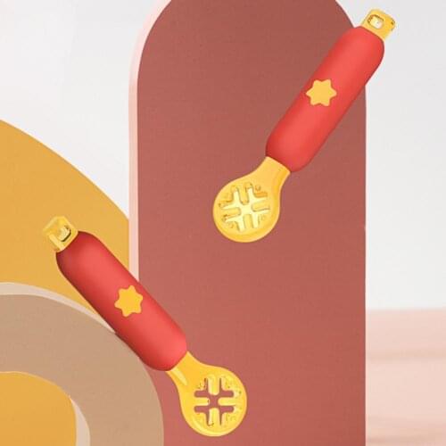 1Set Training Spoon Round Shape Head Leakage-resistant Suspended Spoon Head Design Baby Self Feeding Spoon for Infant Tableware