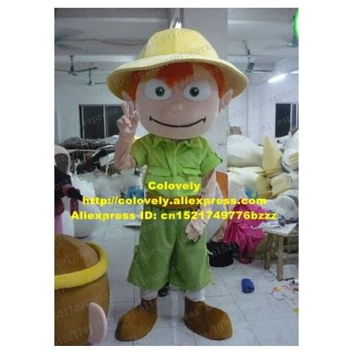 Fancy Pink Pat Boy Little Baby Boy Young Man Lad Mascot Costume Adult Size With Green Shirt Brown Belt Thin No.4950 Free Sh
