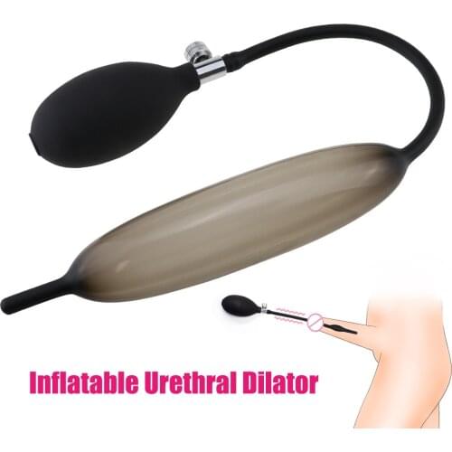 Inflatable Expandable Horse Eye Stick Silicone Penis Plug Urethral Dilator Male Masturbator Penis Horse Eye Stimulator Sex Toys