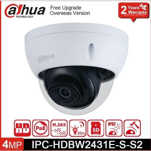 New Dahua 4MP IP Camera IPC-HDBW2431E-S-S2 IR 30m Mini Dome Network Camera POE starlight replace IPC-HDBW1431E CCTV Camera