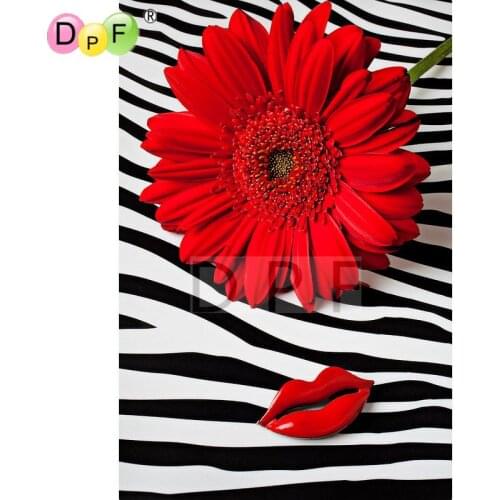 New modern red flower 3d Diamond painting Cross Stitch Mosaic Picture Rhinestones Gift Resin Diy Diamond Embroidery home decor