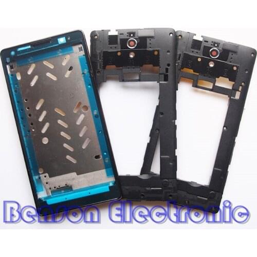 BaanSam New LCD Holder Front Frame Dual Card Middle Frame For Huawei G700 G710C Housing Case With Power Volume Buttons+Antenna