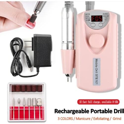 Portable 20000RPM Nail Drill Machine For Manicure Rechargeable Gel Polisher Nail File Apparatus For Manicure Electric Nail Drill