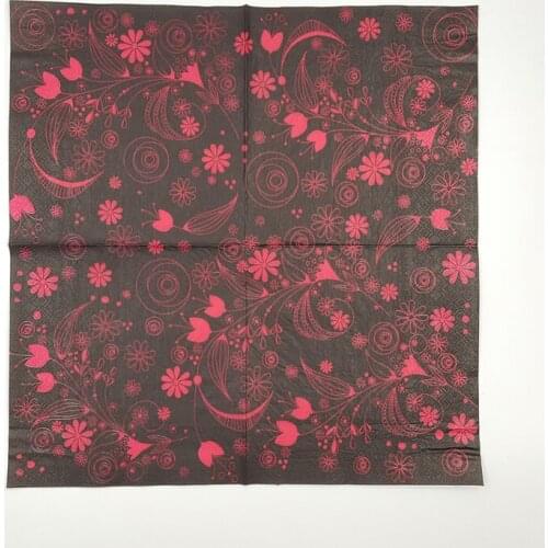 20 vintage table napkins paper tissue printed red flower heart decoupage hotel home cafe wedding party decor serviettes decor