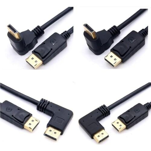 DisplayPort DP Up & Down & Left & Right Angled 90 Degree Male to Male Extension Computer Cable DP 90 Degree Cable 0.3m/30cm