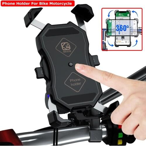 Bike Phone Mount 360° Rotation Bicycle Phone Holder 4.7-6.7 Inch Motorcycle Handlebar Mount GPS Bike Phone Stand Mount Bracket