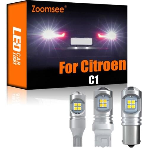 Zoomsee 2Pcs White Reverse LED For Citroen C1 1994-2020 Canbus Exterior Backup Error Free Rear Tail Bulb Light Vehicle Lamp Kit