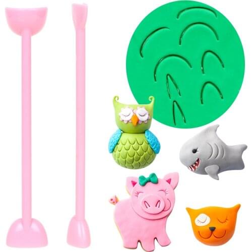 2pcs/set Cake Mold Cake Decorating Tools Pastry Carving Tools Baking Tool Plastic Fondant Cutter Sugarcraft Fondant Mold