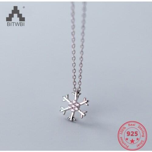 2018 Hot Sale S925 Sterling Silver Fashion Simple Elegant Snowflake Pendants Nacklace for Women