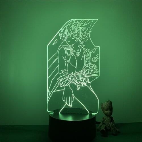 3D Lamp Night Light Anime My Hero Academia Todoroki Shoto Burning Touch LED Figure Colors Bedroom Decoration Nightlight Kids
