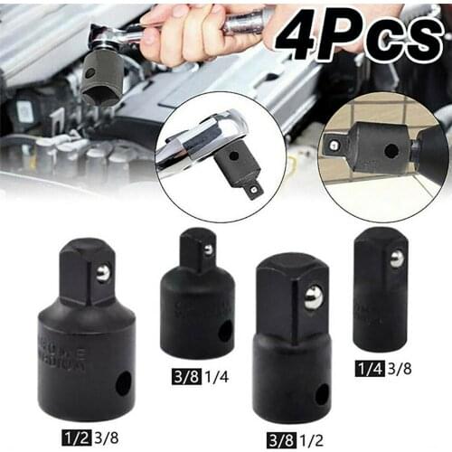 4pcs 1/4 3/8 1/2 Drive Ratchet Socket Adapter Socket Tools for Car Garage