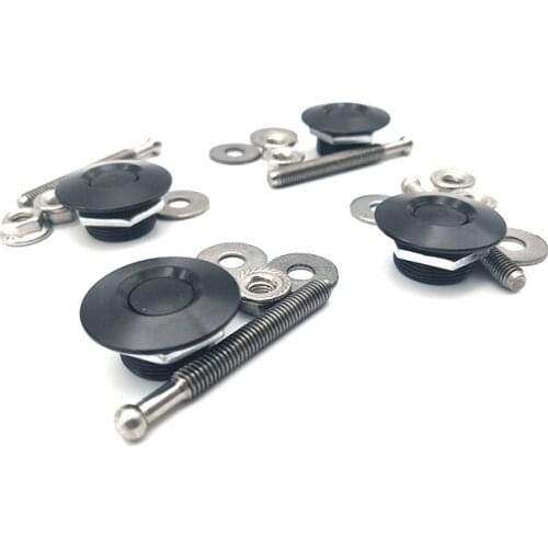4 Pieces Black Push Button Quick Release Car Hood Bonnet Latch Pin Lock Bumper Clips