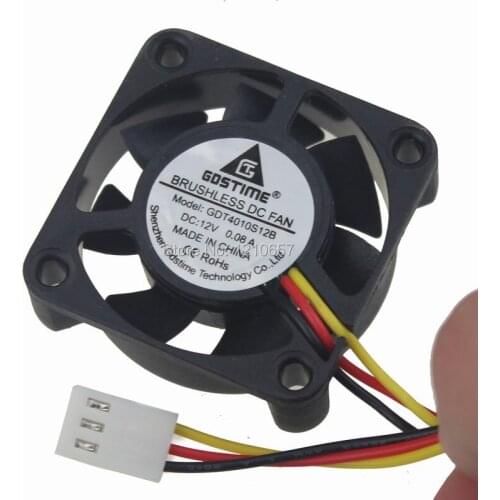 50 Pieces Lot 40 x 40 x 10mm 40mm 4CM 4010s DC 12V 3Pin Brushless Small Cooler Fan