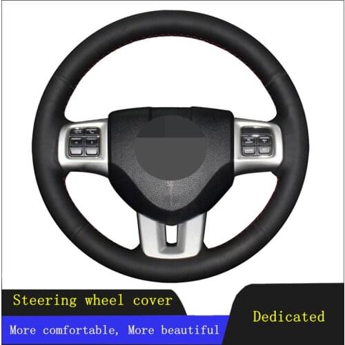 DIY Car Accessories Steering Wheel Cover Black Hand-stitched Artificial Leather For Dodge Grand Caravan Journey Avenger Durango