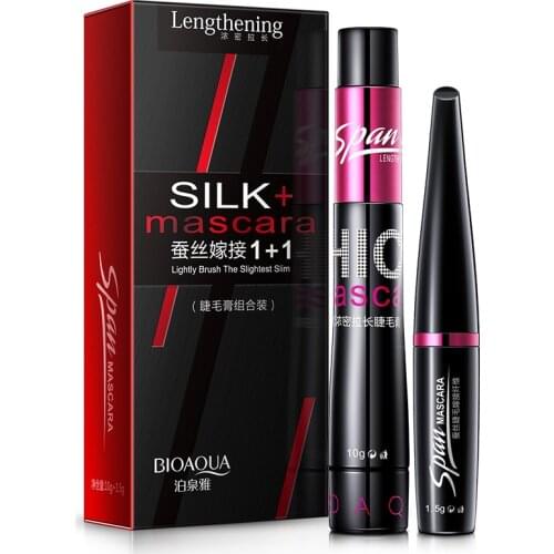 BIOAQUA 3D Fiber Makeup mascara Lengthening eyelashes Volume Express Maquiagem Eyelash Brand 2 in 1 false eyelashes + Mascara