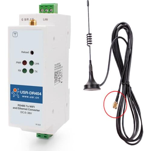 Din-Rail Serial port RS485 to WiFi Ethernet Server converter device USR-DR404 Support Modbus