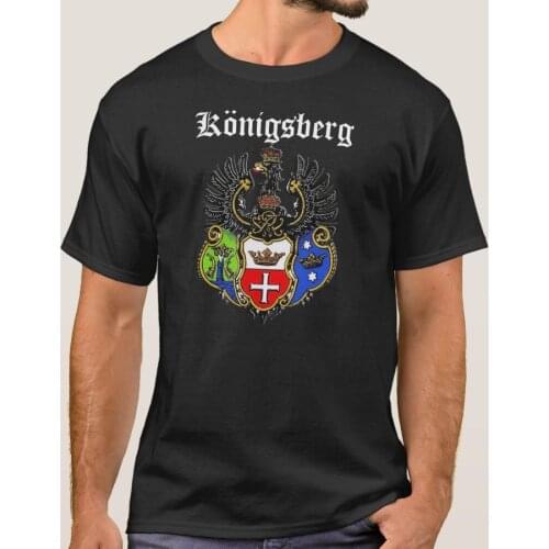 The Historical Capital City of Olde East Prussia Konigsberg City Badge T-Shirt. Summer Cotton Short Sleeve O-Neck Mens T Shirt