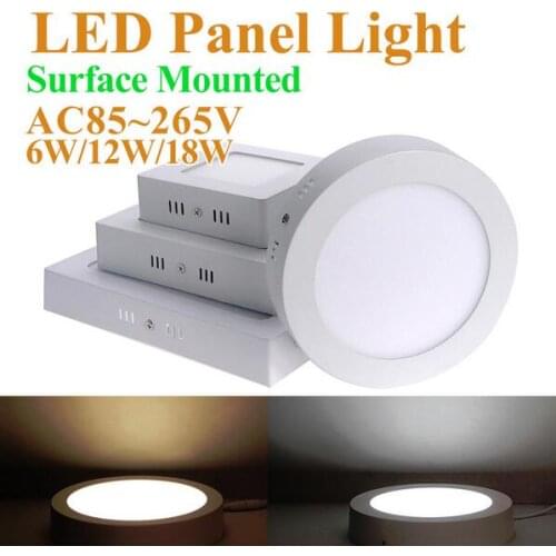 AC110 220V 6W/12W/18W Round/Square Led Panel Light Surface Mounted Led ceiling Downlight Indoor lighting