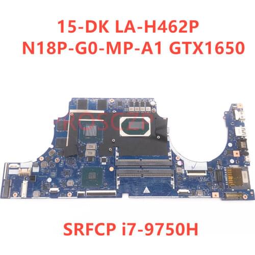 For HP 15-DK LA-H462P Laptop Motherboard SRFCP i7-9750H CPU With N18P-G0-MP-A1 GTX1650 100% full Tested